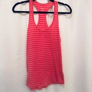 Reebok pink striped workout racer back tank top